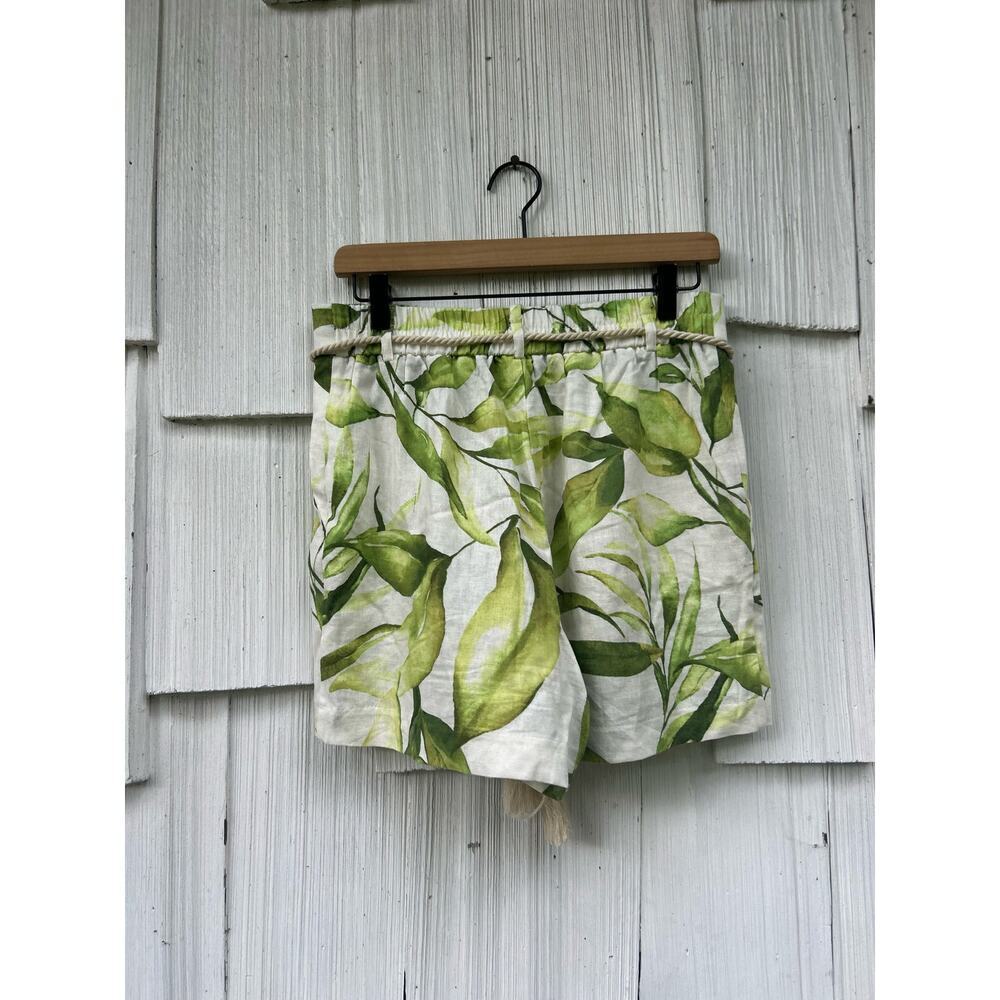 Joie Leaf Print Linen‎ Rope Belt Shorts Small - Picture 5 of 8